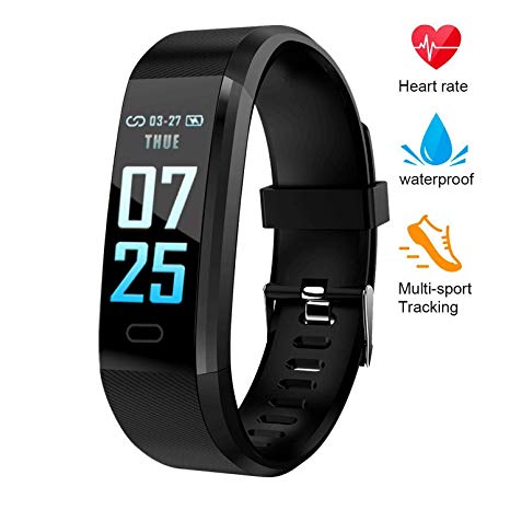 XZHI Fitness Tracker HR,Color Screen Activity Tracker Watch Blood Pressure, IP67 Waterproof Smart Band Heart Rate Sleep Monitor Calorie Counter Pedometer Men, Women Kids