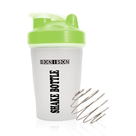 Mix Whip Blend & Shake Clear Classic Colored Screw Top Shaker Bottle Wire Whisk Sport Mixer Smoothie Protein Weight Loss Shakes & Powders Water Bottle