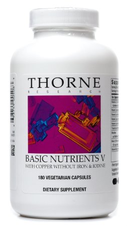 Thorne Research - Basic Nutrients V - Complete Multiple Vitamin-Mineral Supplement with Copper and Without Iron or Iodine - 180 Vegetarian Capsules