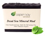Dead Sea Mud Soap Bar 100 Organic and Natural With Activated Charcoal and Therapeutic Grade Essential Oils Face Soap or Body Soap For Men Women and Teens Chemical Free 4oz Bar