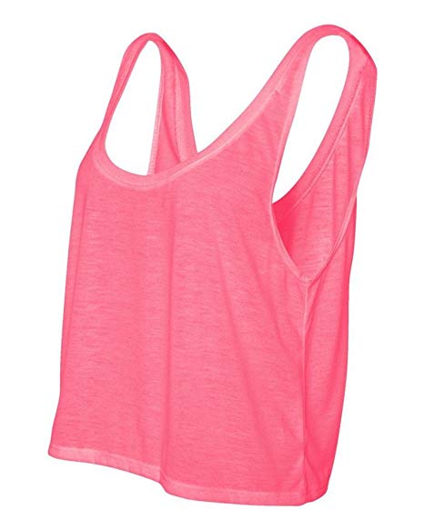 Joe's USA - Ladies' Flowy Boxy Cropped Tank Top in 12 Colors