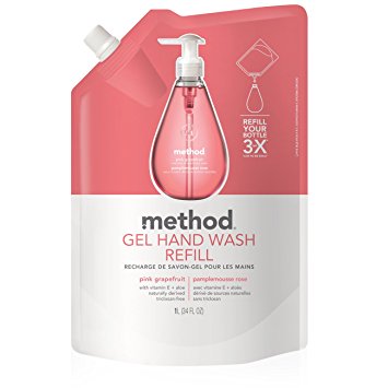 Method Naturally Derived Gel Hand Wash Refill, Pink Grapefruit, 34 Ounce