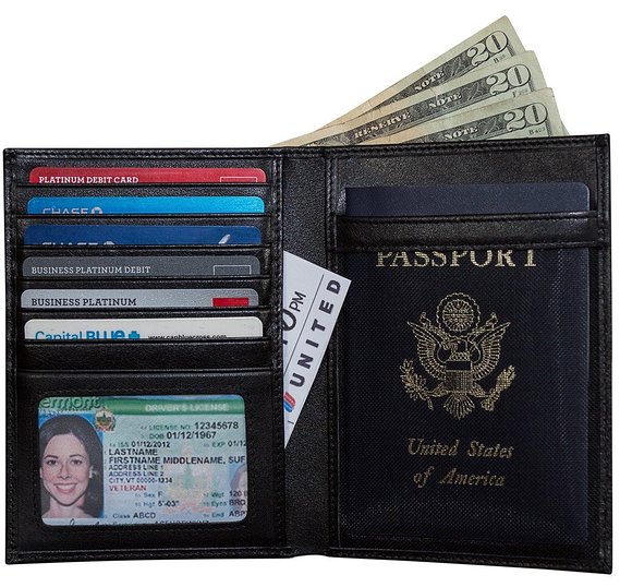 RFID-Blocking Leather Passport Holder and Travel Wallet by Travel Navigator
