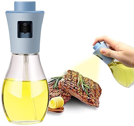 Olive Oil Sprayer Dispenser for Cooking, Food-Grade Glass Oil Spray Bottle Oil Dispenser,Olive Oil Sprayer for BBQ/Making Salad/Baking/Frying Kitchen 200Ml