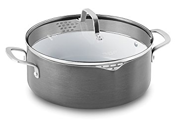 Calphalon 1937382 Classic Ceramic Nonstick Dutch Oven with Cover, 5 quart, Grey/White