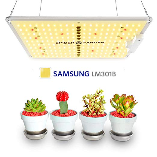 Spider Farmer SF-600 LED Grow Light with Samsung Chips LM301B Sunlike Full Spectrum Groing Lamp Plants Lights for Indoor Seeding Veg and Flower