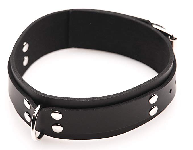 Strict Leather Leather Slim Line Rubber Bondage Collar