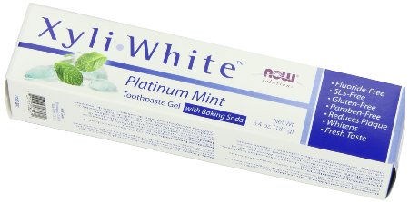 Now Foods Xyliwhite Baking Soda Toothpaste Platinum Mint 64-Ounces