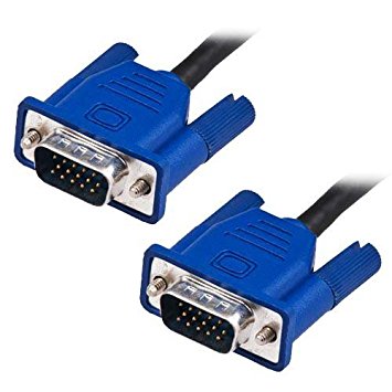 Importer520 HD15 Male to Male VGA Video Cable for TV Computer Monitor (15Ft, Blue Connector)