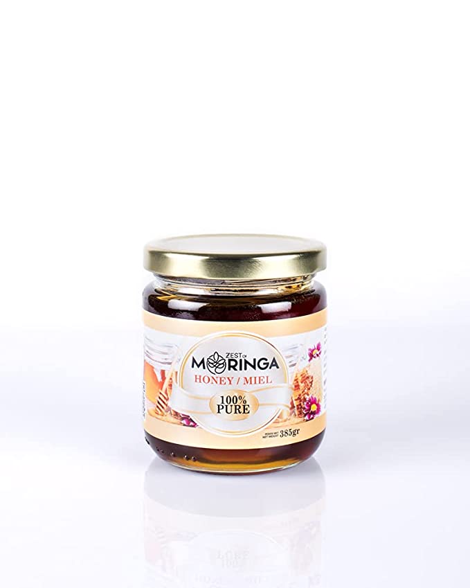 Moringa Flower Pure Dark Raw Mono-floral Honey | Made From Moringa Flower Nectar | Unfiltered Unpasteurized Never Heated Honey 385gr