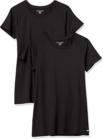 Amazon Essentials Womens Cap-Sleeve Tech Stretch 2-Pack T-Shirt