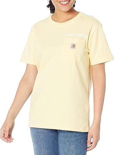 Carhartt Women's Exclusive Loose Fit Heavyweight Short-Sleeve Pocket Logo Graphic T-Shirt