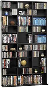 Atlantic Oskar 1080 Media Storage Cabinet – Protects & Organizes Prized Music, Movie, Video Games or Memorabilia Collections, Espresso (Updated)