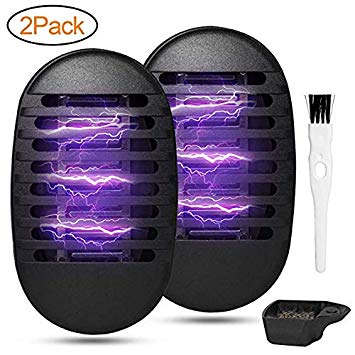 Athemo 2 Pack Plug-in Bug Zapper - Indoor Mosquito Killer with Night Lamp - Electronic Insect Gnat Trap Eliminate Bugs Flying Pests Gnats by Electric Shock