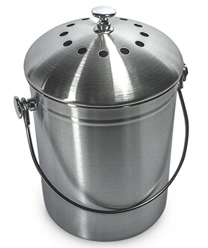 Sorbus® Stainless Steel 1 Gallon Compost Bin