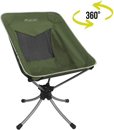 Lightspeed Outdoors Silent Swivel Lightweight Camping Chair | Foldable Compact 360 Degree Chair