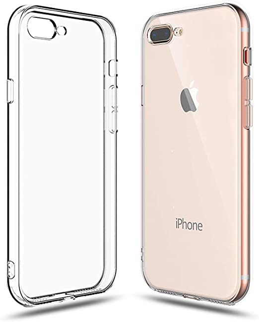 Shamo's Transparent Shock Absorption TPU Rubber Gel Case for Apple iPhone 7 Plus and 8 Plus, Clear