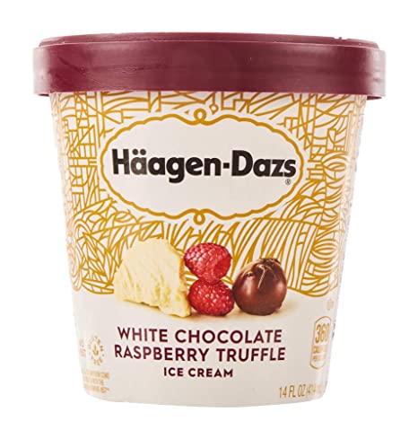 Haagen-Dazs Ice Cream, White Chocolate Raspberry Truffle, 14 oz (Frozen)