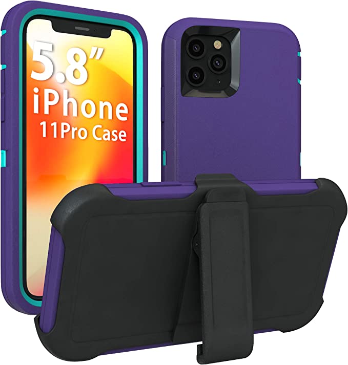 TOUGHBOX iPhone 11 PRO Case [Armor Series] Shockproof | Kickstand | for Apple iPhone 11 PRO Case | Comes with Holster & Belt Clip | Fits OtterBox Defender Series Belt Clip Phone Cover