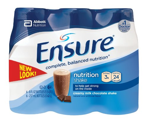 Ensure Creamy Milk Chocolate Shake,  6 -  8-Ounce Bottles