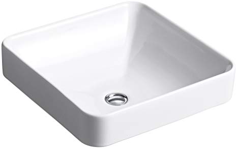 KOHLER K-2661-0 Vox Square Vessel Bathroom Sink, White