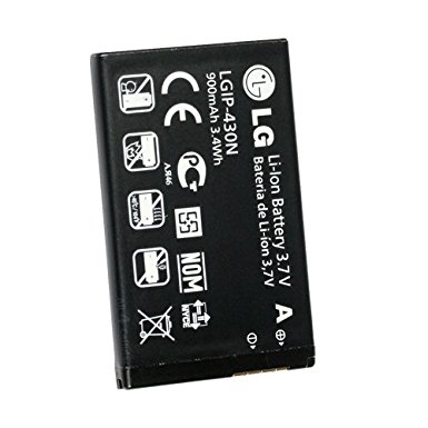 LG LGIP-430N 900mAh Original OEM Battery for the LG Prime, LN240, LX290, LX370 MT375 Wine II UN430 Imprint MN240 - Non-Retail Packaging - Black