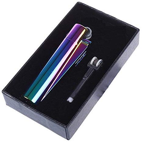 CLIPPER Butane Refillable Classic Metal Cigarette Lighter with Katzone Gift Package (Rainbow)