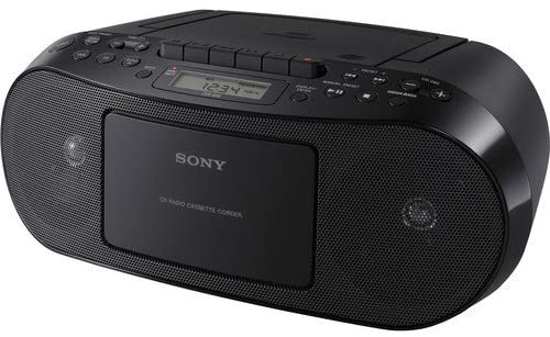 Sony Portable Stereo Cd Player & Tape Cassette Recorder With Digital Tuner AM/FM Radio & Mega Bass Reflex Stereo Sound System Plus 6ft CubeCable Aux Cable to Connect Any Ipod, Iphone or Mp3 Digital Audio Player