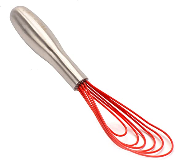 Jillmo Whisk, Easy Grip Silicone Flat Whisk 10inch