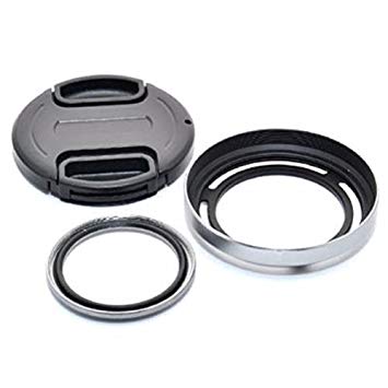 JJC LH-X20GS Metal Lens Hood Shade   Lens Adapter High Quality MC UV filter   Lens Cap Kit For Fujifilm X10 X20 Replaces Fujifilm LHF-X20B Silver