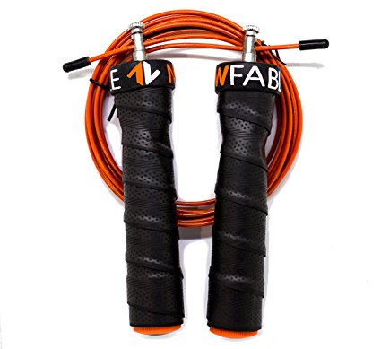 Jump Rope - Adjustable 10ft Cable   Ball Bearing Rotation - Suited for All Skill Levels - Designed for Endurance Training, Wrestlers, Boxers, MMA, and Crossfit - Double Unders - Includes Carrying Bag