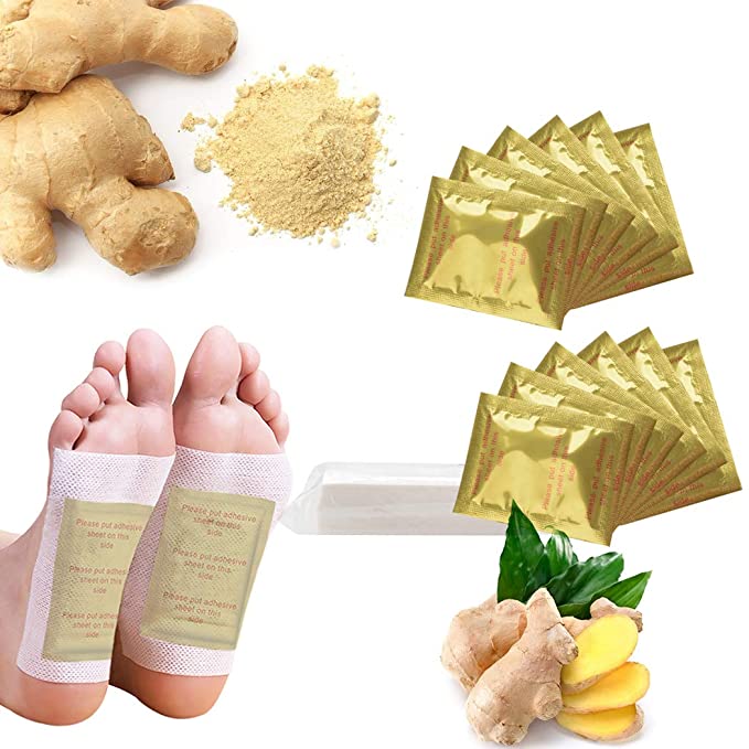 Foot Pads, Coxeer 80Pcs Professional Anti-Stress Relief Foot Pads Natural Ginger Foot Health Care with 80Pcs Adhesive Sheet, Used for Foot Care, Remove impurities, Relieve Stress, and Improve Sleep