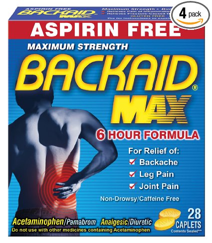 Backaid Max Caplets, 28 Count (Pack of 4)