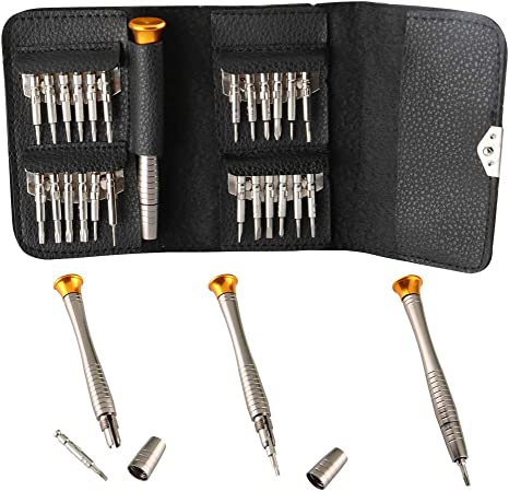 CESFONJER 25 in 1 Precision Screwdrivers Set, Suitable for Maintenance: Mobile Phone, PC Laptop, Tablet, iPad, Watch, Car Keys, with Black Bag.