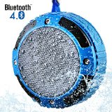 OutdoorShower Bluetooth Speaker Alpatronix AX320 Heavy Duty and Rugged Ultra Portable Bluetooth 40 Shockproof Dustproof Splashproof and Water-Resistant Wireless Speaker with Built-in Microphone and Hands Free Speakerphone Compatible w iPod iPad iPhone Android Devices and Smartphones Weatherproof Rubber Strap and Clip Attach Easily to Bicycles Backpacks Luggages and Handles - Royal Blue