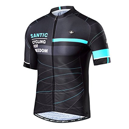 SANTIC Men's Cycling Jersey Bike Shirt Cycling Shirt-Breathable and Lightweight with Pockets