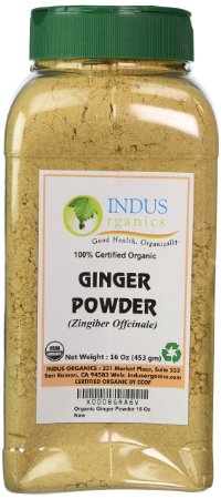 Indus Organic Ginger Powder Spice Pack 1 Lb Jar Non Sulfite High Purity and Freshly Packed