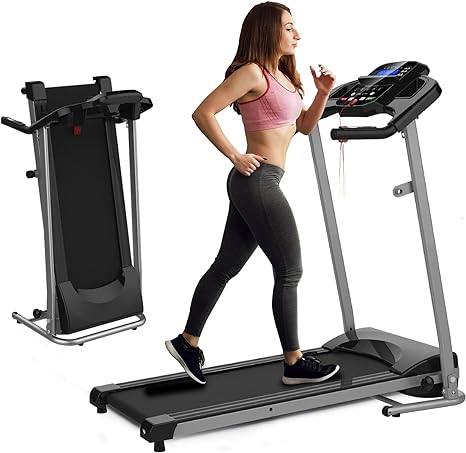 Foldable Treadmill, 2.5 HP Treadmills for Home with LCD Display Compact Mini Treadmill for Apartment Office Space Saving Small Treadmill with Large Running Area for Running Jogging Walking