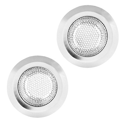 U.S. Kitchen Supply - 2 Pack of Stainless Steel Micro Perforated Kitchen Sink Strainers - 4.5" Diameter, 2.75" Bowl - Drain Water, Catch Waste, Prevent Clogs in Garbage Disposal