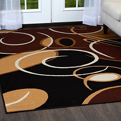 Home Dynamix HD613-502 Loire Contemporary Area Rug 5x7 Ebony/Yellow