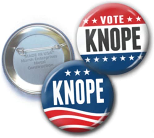 2-Pack Buttons Knope for President - 2.25 Inch Pin Classic and Wave Designs 6578