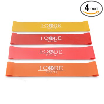 iCode Sports Resistance Band Set with Door Anchor, Handles, Ankle Strap, and Wrist Support Perfect for Fitness Gym Exercise Training