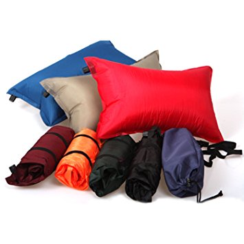 Outdoor Self Inflatable Camping Pillow, Lightweight Travel Pillow, Airplane Sleep Air Pillow Cushion,Color at Random,1Piece
