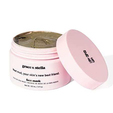 Grace & Stella Dead Sea Mud Mask | 120 mL / 4 oz | Face Mask Skin Care For Deep Pore Cleansing Acne Treatment | Purifying Clay Mask | Face Mask Beauty