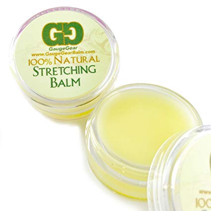 Gauge Gear® Ear Stretching Balm Cream with Jojoba Oil. Piercing aftercare. Used for Ear Plugs, Ear Tapers, Ear Expanders, Ear Tunnels 10ml.
