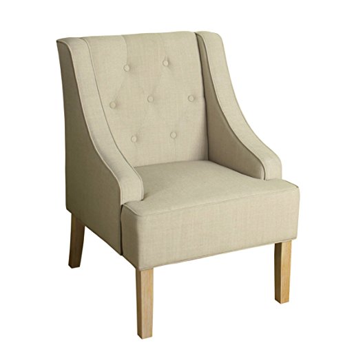 HomePop Kate Tufted Swoop Arm Accent Chair Sand Dune