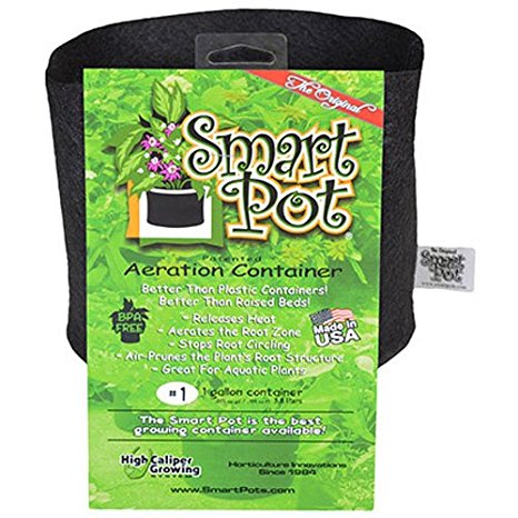 Smart Pots 1-Gallon Smart Pot Soft-Sided Container, Black