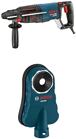 Bosch 11255VSR SDS-plus BULLDOG Xtreme Rotary Hammer with SDS-Max HDC200 Dust Collection Attachment