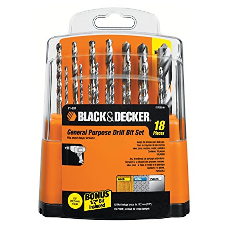 Black & Decker 71-931 HSS Drill Bit Set, 18-Piece