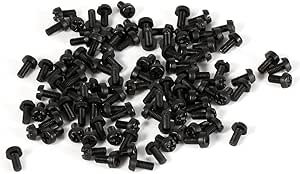 Nylon Boulons Vis , M3 Vis Ecrou Boulon Tête Ronde Cruciforme Cylindrique en Nylon 6mm (Noir)